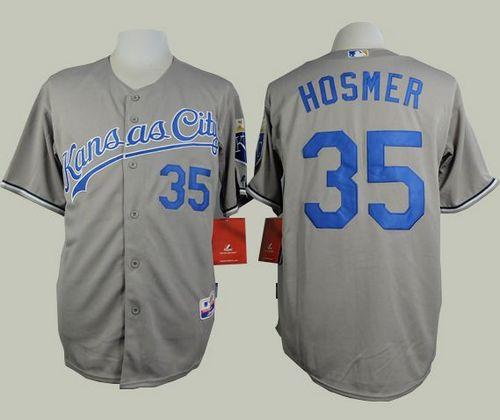 Royals #35 Eric Hosmer Grey Road Cool Base Stitched MLB Jersey - Click Image to Close